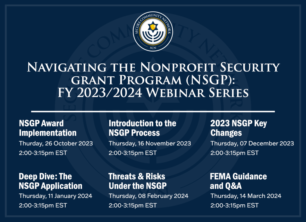 FY 2023/2024 Nonprofit Security Grant Program (NSGP) Webinar Series